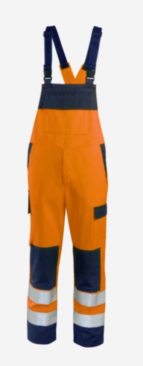 Teamdress-Latzhose HighVisMulti leicht +CH warnorange/marine