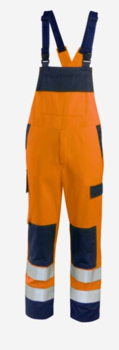 Teamdress-Latzhose HighVisMulti +CH warnorange/marine