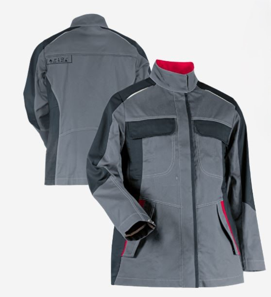 Teamdress-Damenjacke ecoRover Safety +CH grau/schwarz/rot