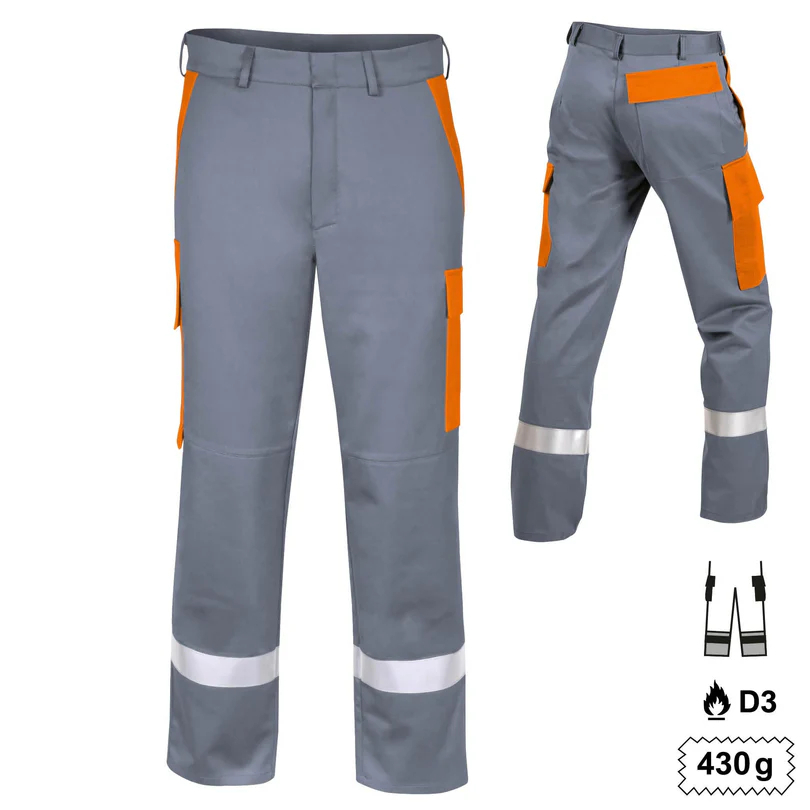 Teamdress-Bundhose Gießer +BT+Ref+Beinu2-lagig grau/orange