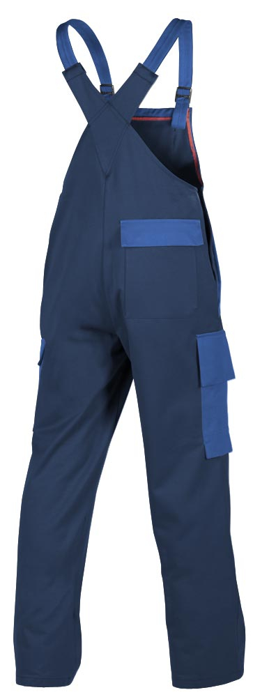 Teamdress-PSA-Workwear, Gieerei/Schweier-Latzhose, Beintaschen, EN ISO 11612, marine/kornblau