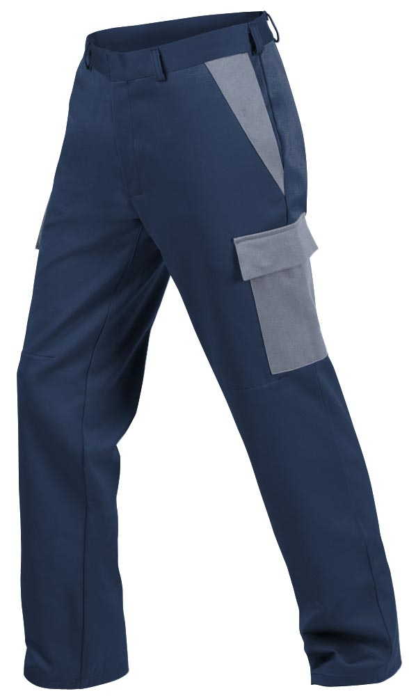 Teamdress-PSA-Workwear, PSA, Gießerei/Schweißer-Bundhose mit Bein- und Knietaschen, marine/grau