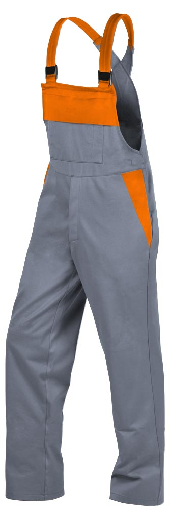 Teamdress-PSA-Workwear, Gießerei/Schweißer-Latzhose, grau/orange