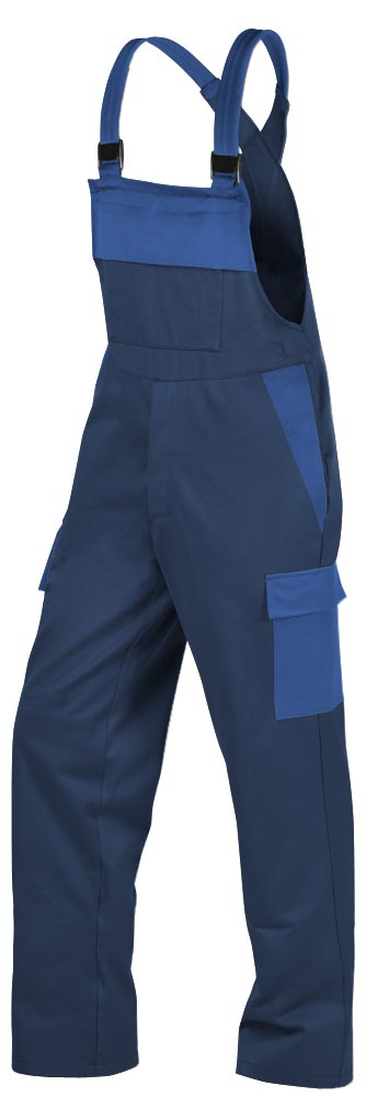 Teamdress-PSA-Workwear, Gießerei/Schweißer-Latzhose mit Beintaschen, marine/kornblau