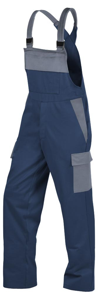 Teamdress-PSA-Workwear, Gießerei/Schweißer-Latzhose mit Beintaschen, marine/grau