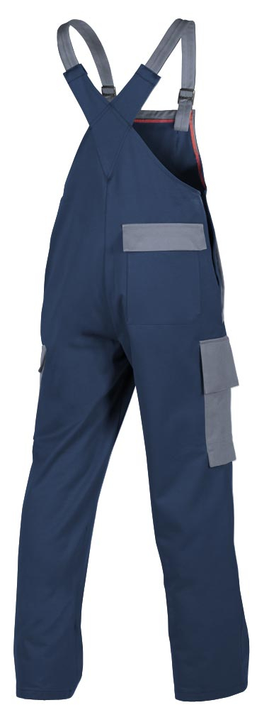 Teamdress-PSA-Workwear, Gießerei/Schweißer-Latzhose mit Bein- und Knietaschen, marine/grau