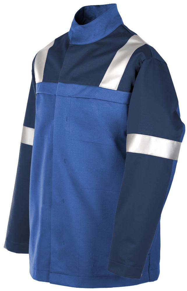 Teamdress-PSA-Workwear, PSA, Multinorm, Jacke mit Reflexstreifen, 1-lagig, EN 13034, Kl. 1, kornblau/marine