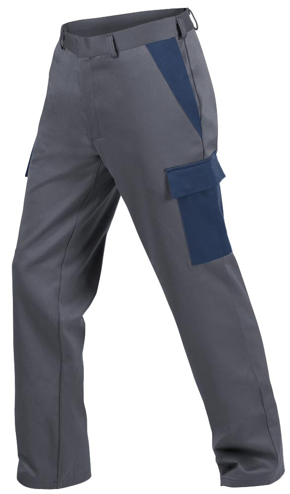 Teamdress-PSA-Workwear, PSA, Multinorm, Bundhose, 1-lagig, EN 13034, Kl. 1, grau/marine