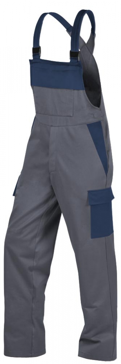 Teamdress-PSA-Workwear, Multinorm, Latzhose, 1-lagig, EN 13034, Kl. 1, grau/marine