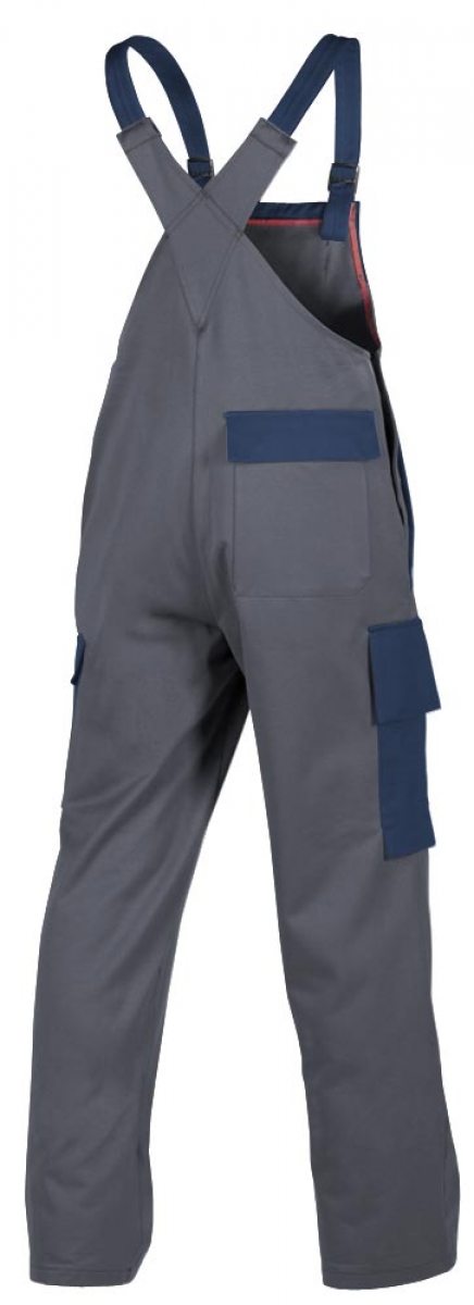 Teamdress-PSA-Workwear, Multinorm, Latzhose, 1-lagig, EN 13034, Kl. 1, grau/marine