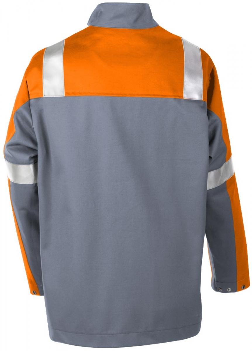 Teamdress-PSA-Workwear, PSA, Gieerei/Schweier-Jacke mit Reflexstreifen, Kl. 1, EN ISO 11612, grau/orange