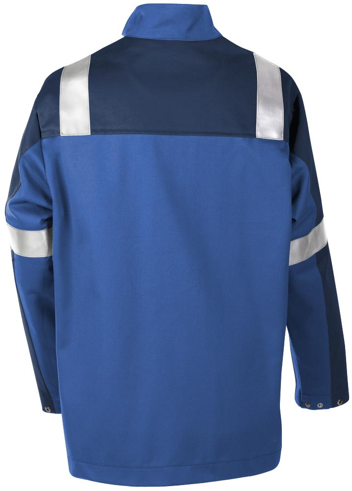 Teamdress-PSA-Workwear, PSA, Gießerei/Schweißer-Jacke mit Reflexstreifen, Kl. 1, EN ISO 11612, kornblau/marine