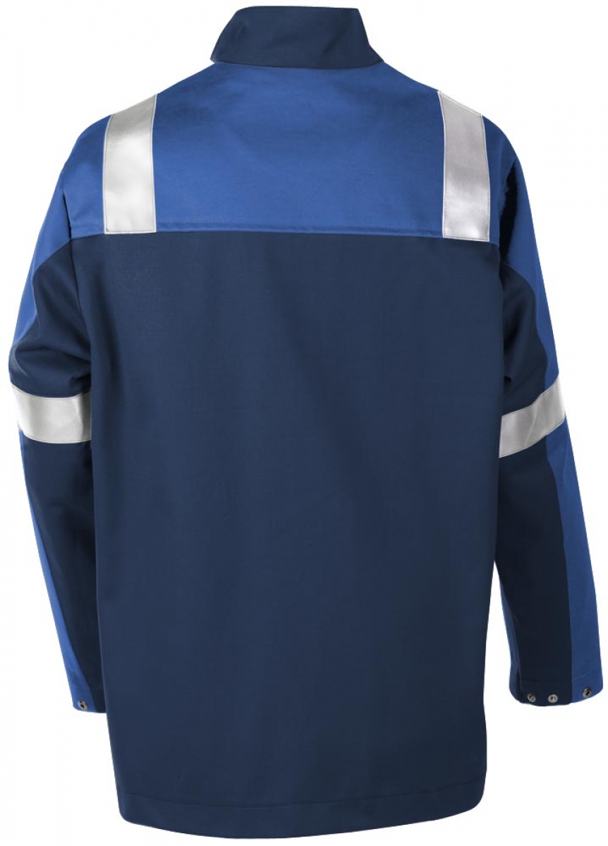 Teamdress-PSA-Workwear, PSA, Gieerei/Schweier-Jacke mit Reflexstreifen, Kl. 1, EN ISO 11612, marine/kornblau