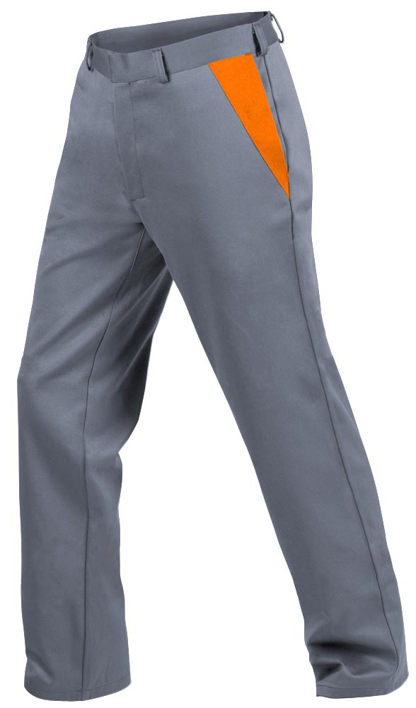 Teamdress-PSA-Workwear, PSA, Gießerei/Schweißer-Bundhose, Kl. 1, EN ISO 11612, grau/orange