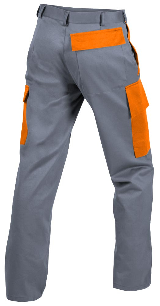 Teamdress-PSA-Workwear, PSA, Gießerei/Schweißer-Bundhose mit Beintaschen, Kl. 1, EN ISO 11612, grau/orange