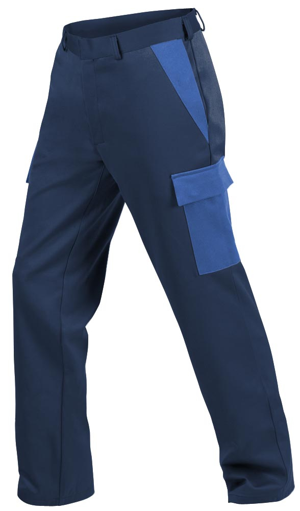 Teamdress-PSA-Workwear, PSA, Gießerei/Schweißer-Bundhose mit Beintaschen, Kl. 1, EN ISO 11612, marine/kornblau