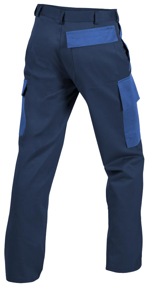 Teamdress-PSA-Workwear, PSA, Gießerei/Schweißer-Bundhose mit Beintaschen, Kl. 1, EN ISO 11612, marine/kornblau