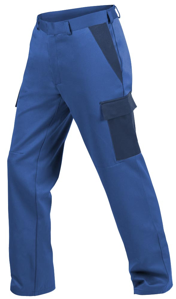 Teamdress-PSA-Workwear, PSA, Gießerei/Schweißer-Bundhose mit Bein- und Knietaschen, Kl. 1, EN ISO 11612, kornblau/marine