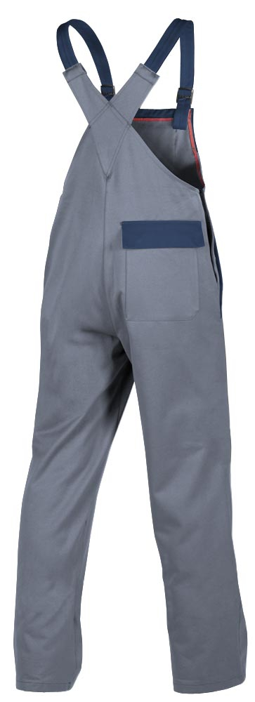 Teamdress-PSA-Workwear, Gießerei/Schweißer-Latzhose, Kl. 1, EN ISO 11612, grau/marine
