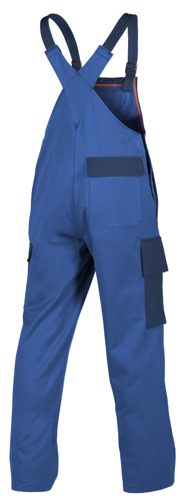 Teamdress-PSA-Workwear, Gieerei/Schweier-Latzhose mit Bein- und Knietaschen, Kl. 1, kornblau/marine