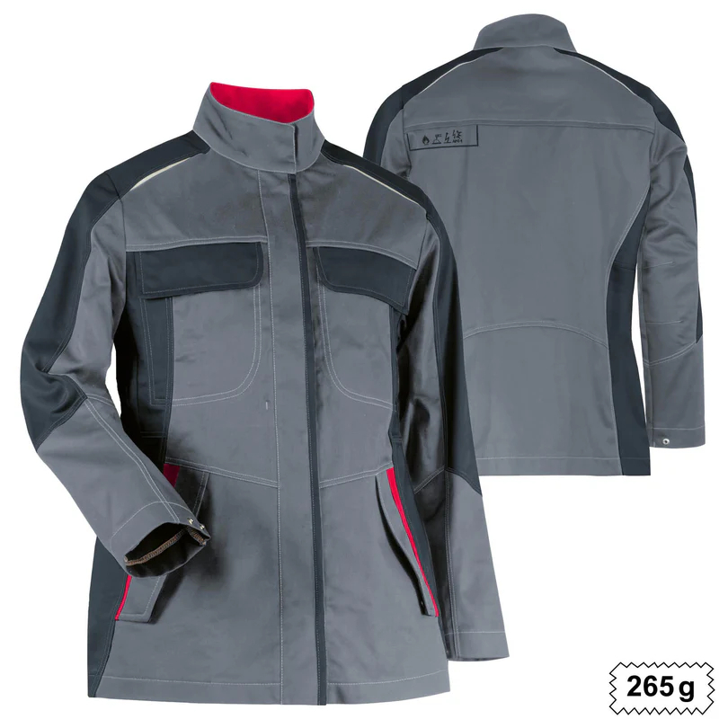 Teamdress-Damenjacke ecoRover Safety oCH grau/schwarz/rot