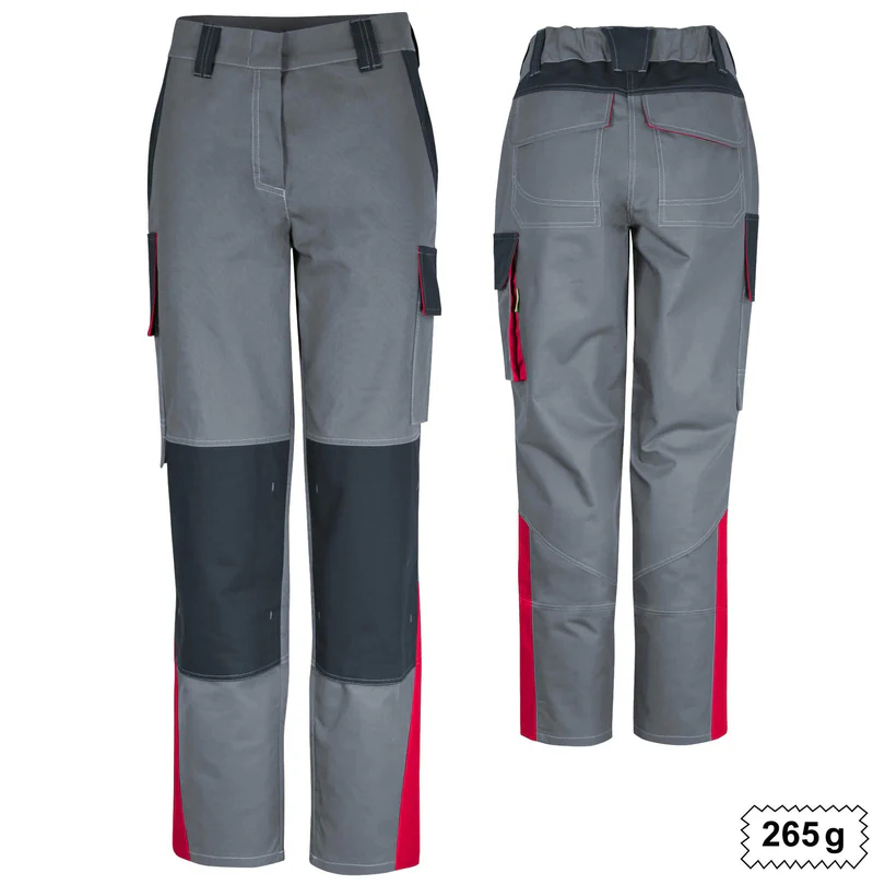 Teamdress-Damenhose ecoRover Safety oCH grau/schwarz/rot