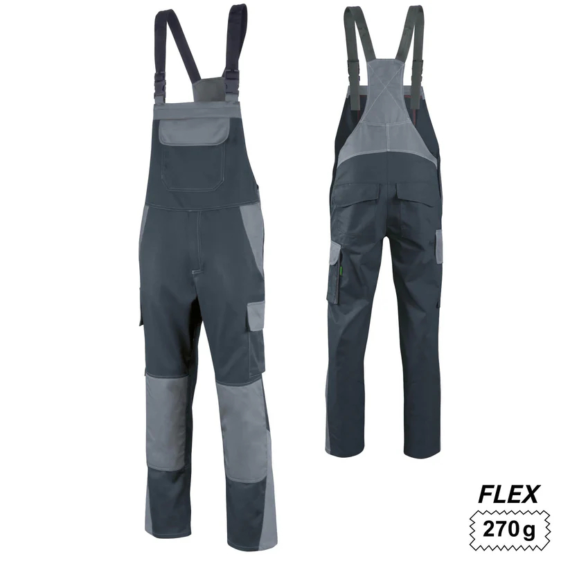 Teamdress-Latzhose ecoRover Safety Flex oCH schwarz/grau