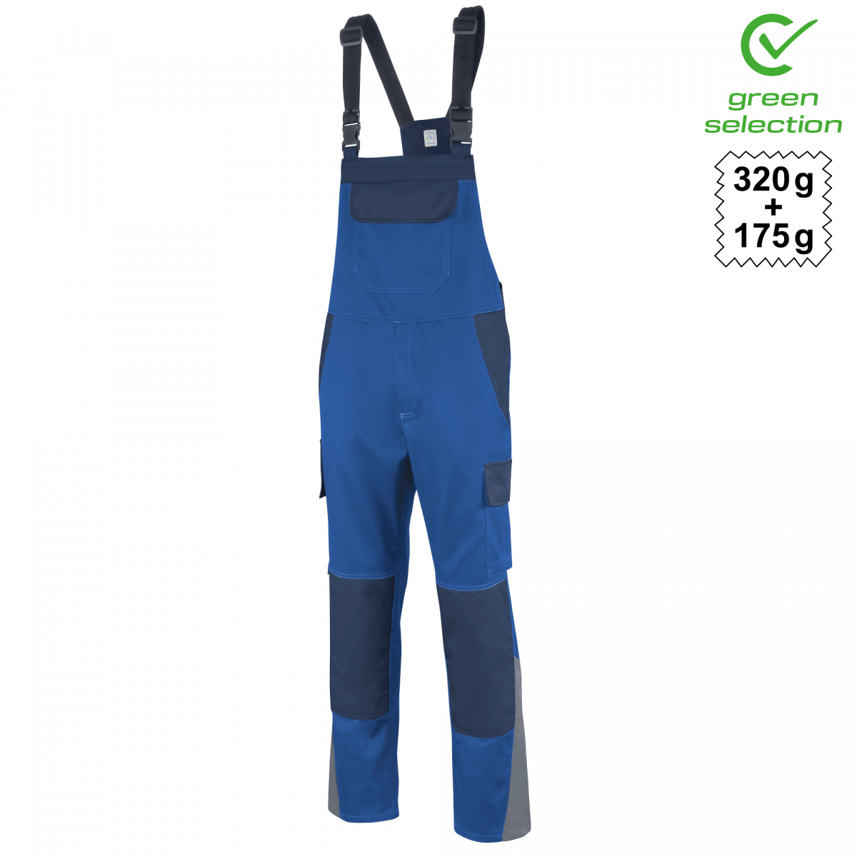 Teamdress-Latzhose EcoRover Safety Plus, blau/marine/grau