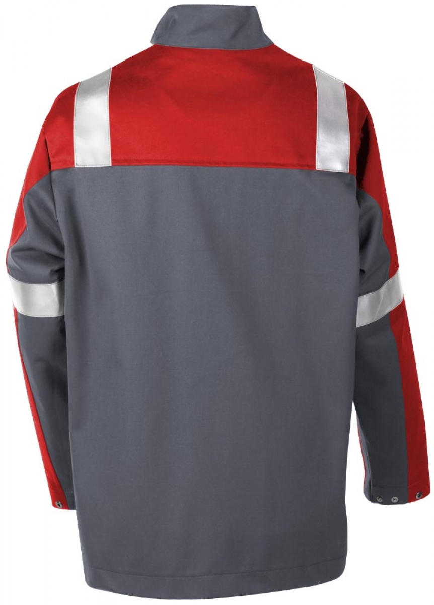 Teamdress-PSA-Workwear, PSA, Multinorm, Jacke mit Reflexstreifen, 1-lagig, Kl. 1, grau/rot
