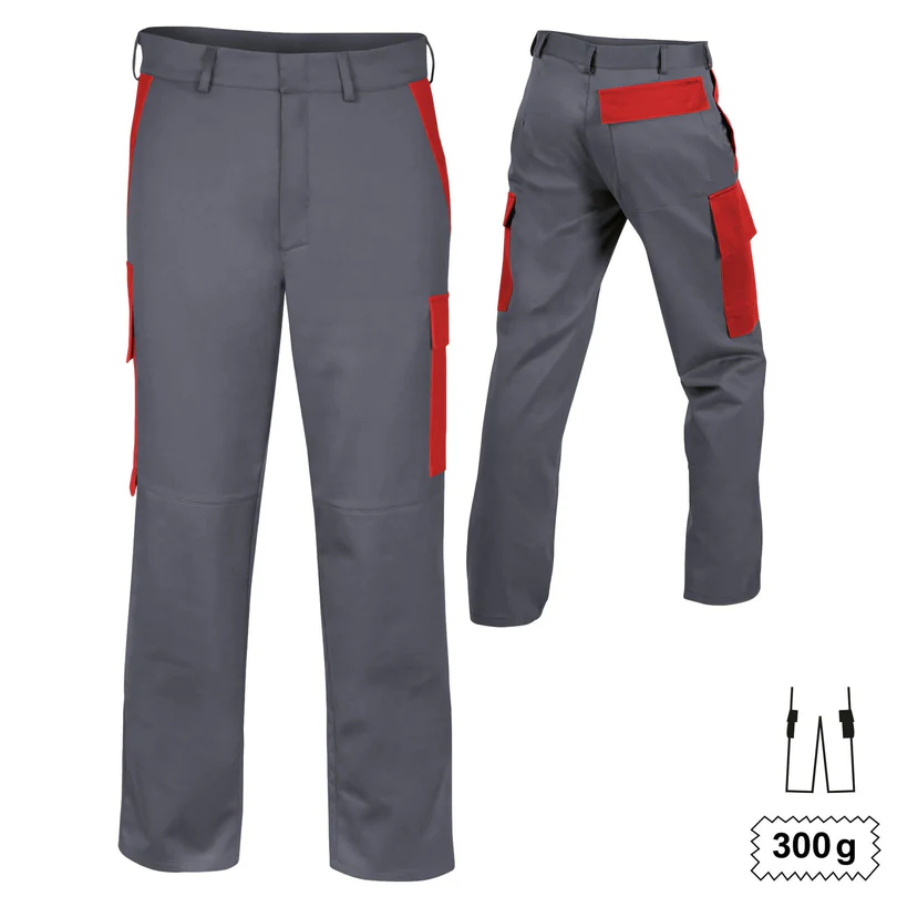 Teamdress-Bundhose Multinorm +BT+KT 300g grau/rot