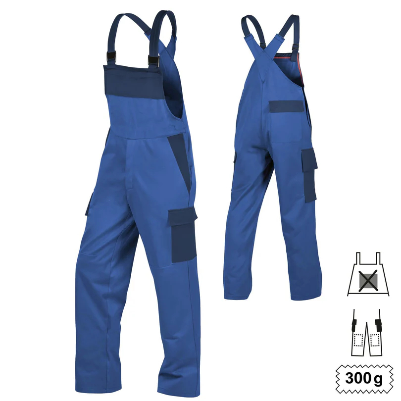 Teamdress-Latzhose Multinorm oLT+BT+KT kornblau/marine