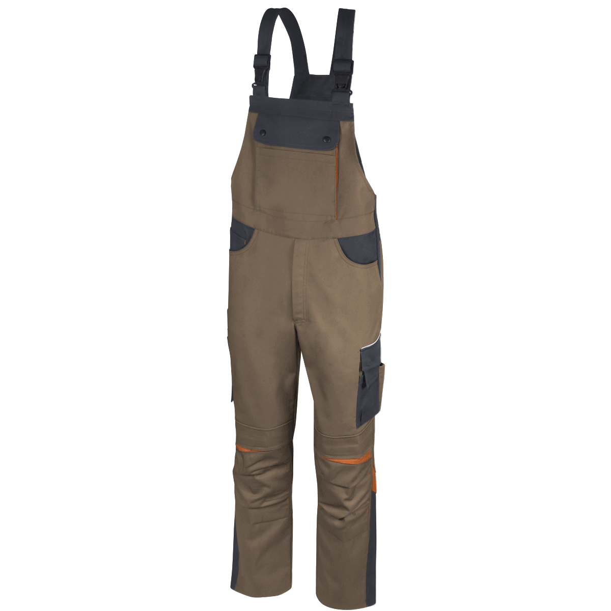 Teamdress-Latzhose Elements, braun/dunkelgrau/rost