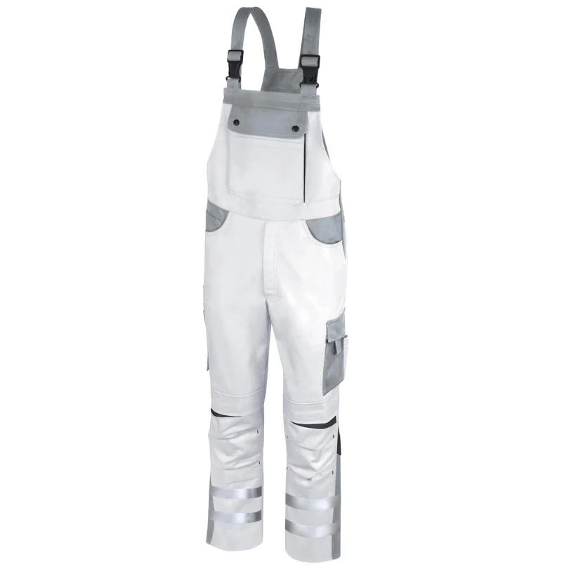 Teamdress-Latzhose Elements +Refl. 17353 weiß/hgrau/dgrau