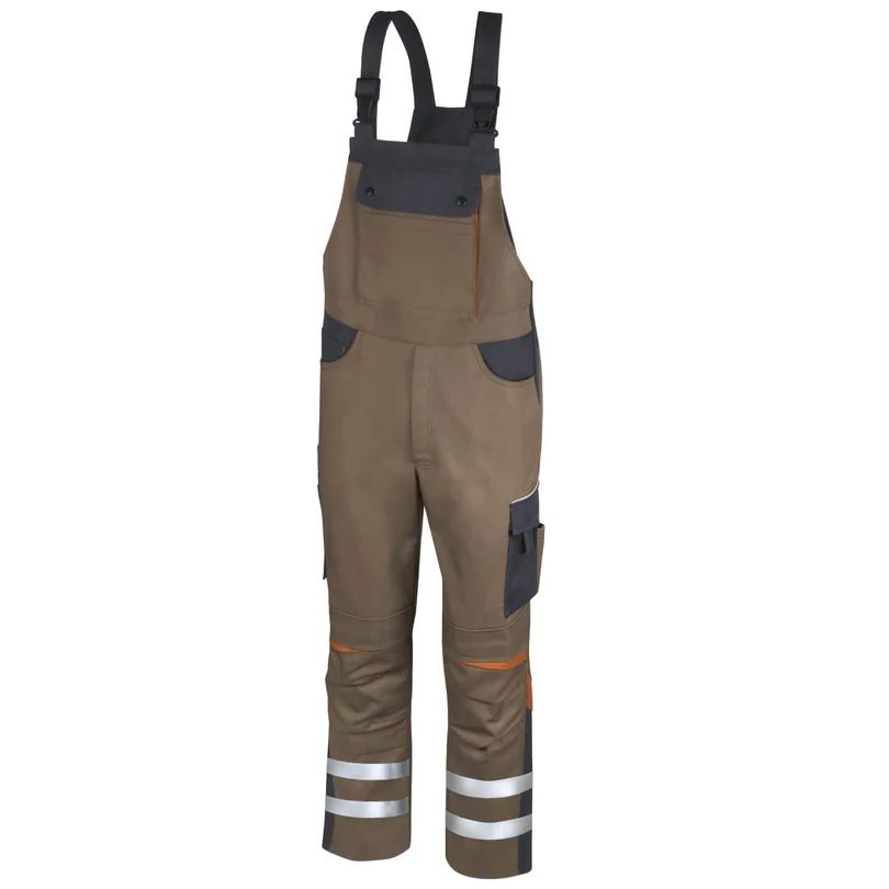 Teamdress-Latzhose Elements +Refl. 17353 braun/dgrau/rost