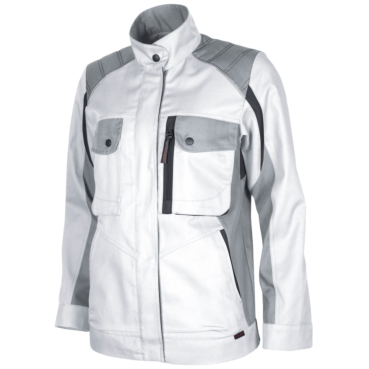 Teamdress-Damen-Bundjacke Elements, weiß/hellgrau/dunkelgrau