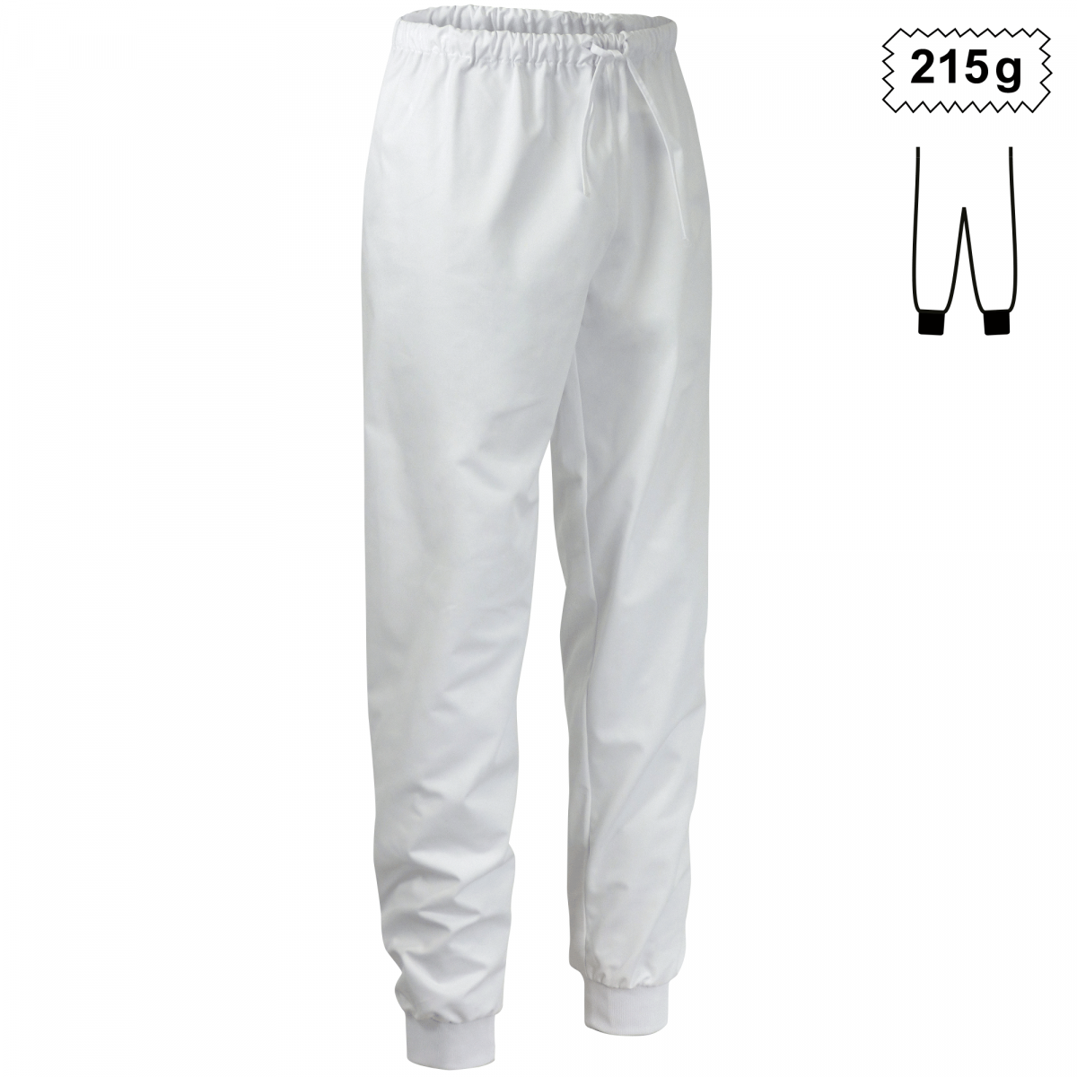 Teamdress-Unisex-Schlupfhose + Strickbündchen HACCP, weiß