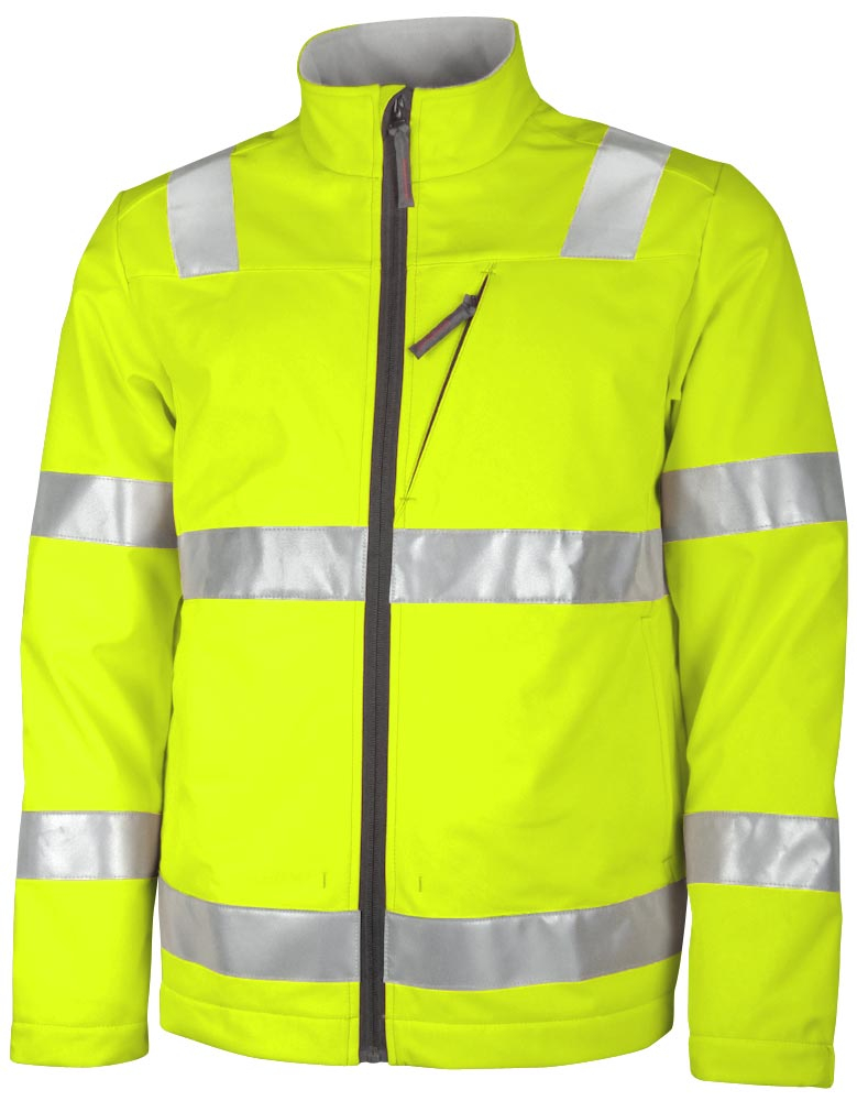 TEAMDRESS-Warnschutz, PSA, Warnschutz-Softshelljacke, Kl. 2, warngelb