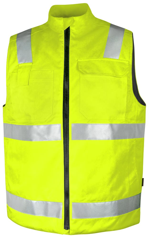 TEAMDRESS-Warnschutz, PSA, Warnschutz-Weste, gefüttert, Kl. 1, warngelb