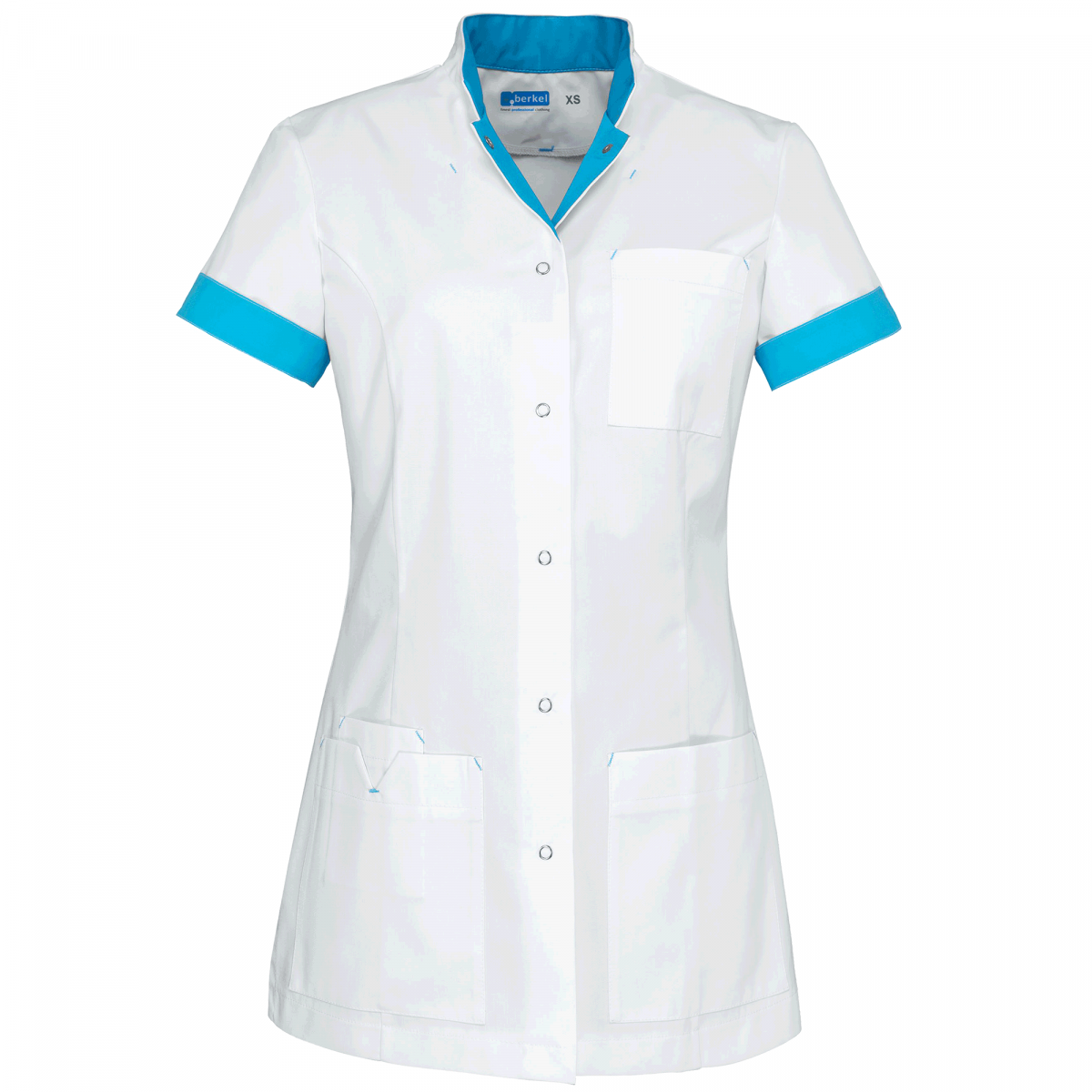 Teamdress-Jillian-Damenkasack, weiß/azurblau