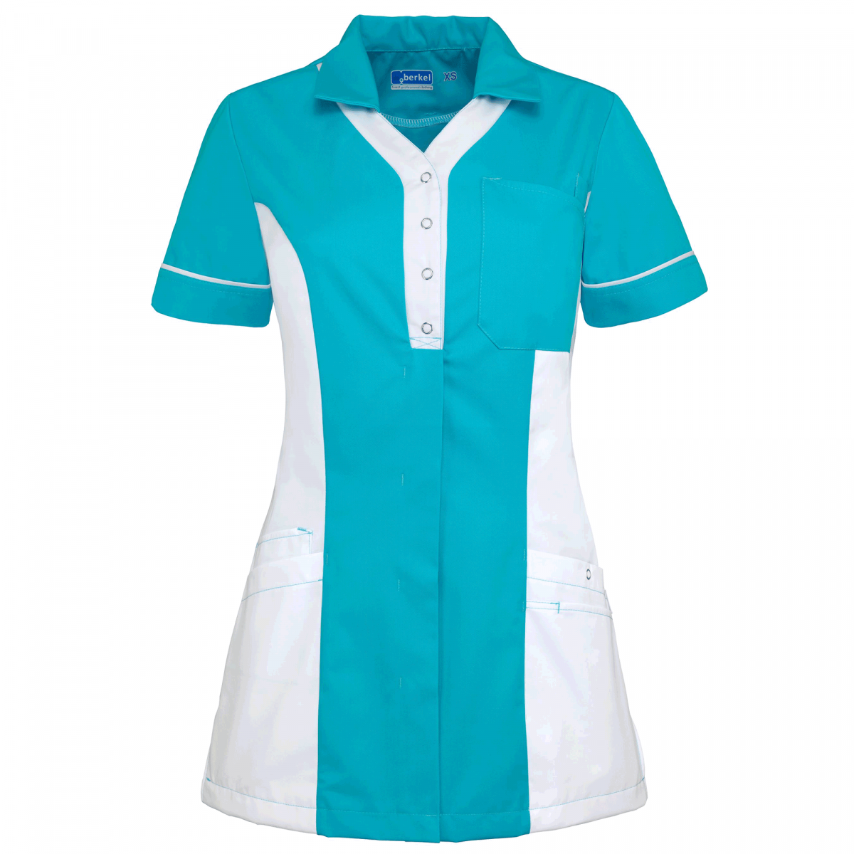 Teamdress-Selma-Damenkasack, türkis/weiß