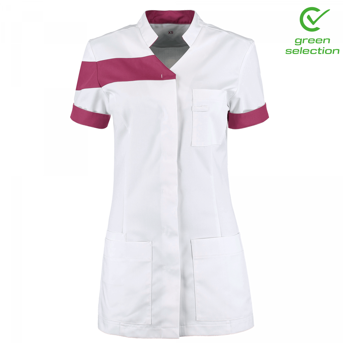 Teamdress-Juliette-Damenkasack, weiß/dark magenta