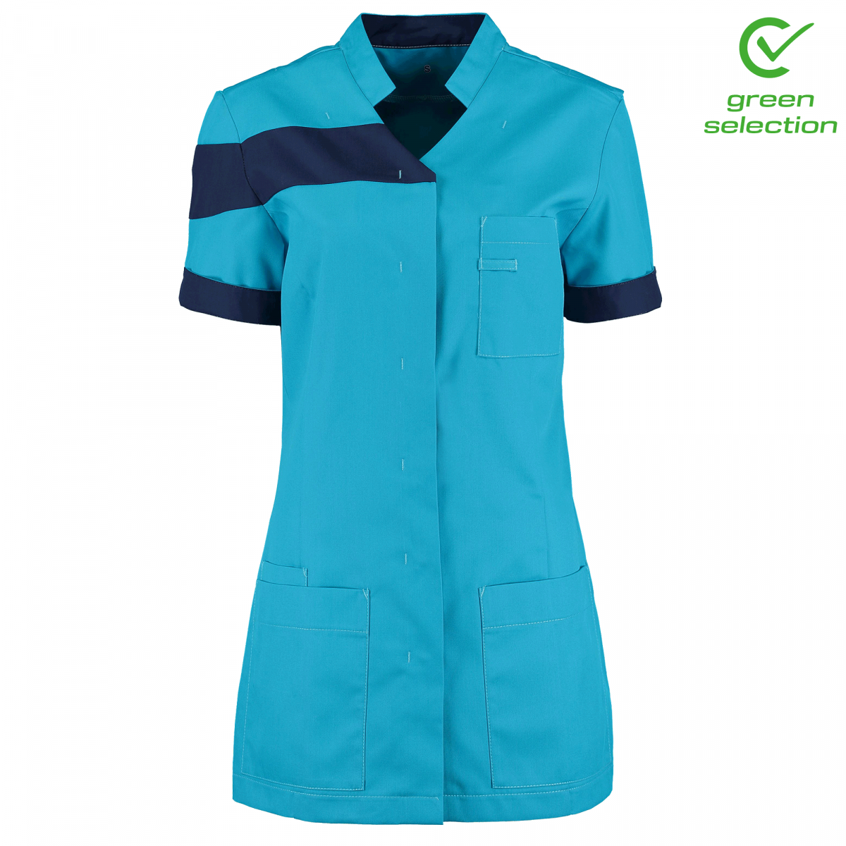 Teamdress-Juliette-Damenkasack, türkis/marine