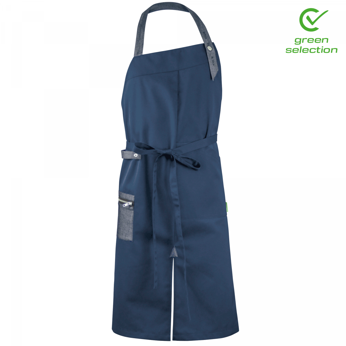 Teamdress-Latzschürze, marine/schwarz Denim