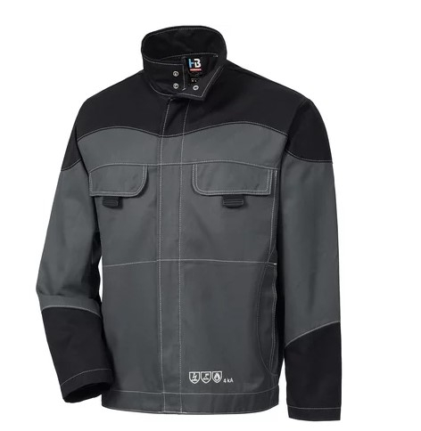 HB-Workwear, Strlichtbogenschutz-Arbeitsblouson, 275 g/m, grau/schwarz