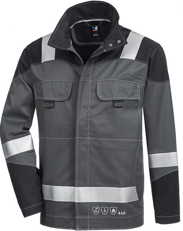 HB-Workwear, Strlichtbogenschutz-Arbeitsblouson, 275 g/m, grau/schwarz