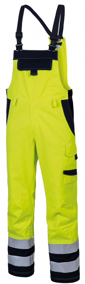 HB-Warnschutz, Störlichtbogenschutz-Warnschutzlatzhose, 275 g/m², warngelb/navy