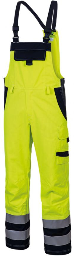 HB-Warnschutz, Störlichtbogenschutz-Warnschutzlatzhose, 100 g/m², warngelb/navy
