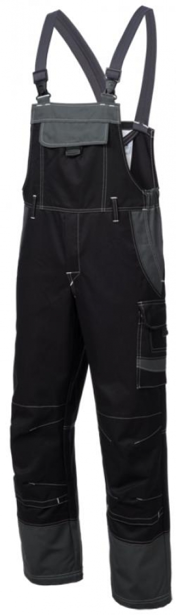 HB-Workwear, Arbeits-Latzhose, Strlichtbogenschutz-Latzhose, 275 g/m, schwarz/grau