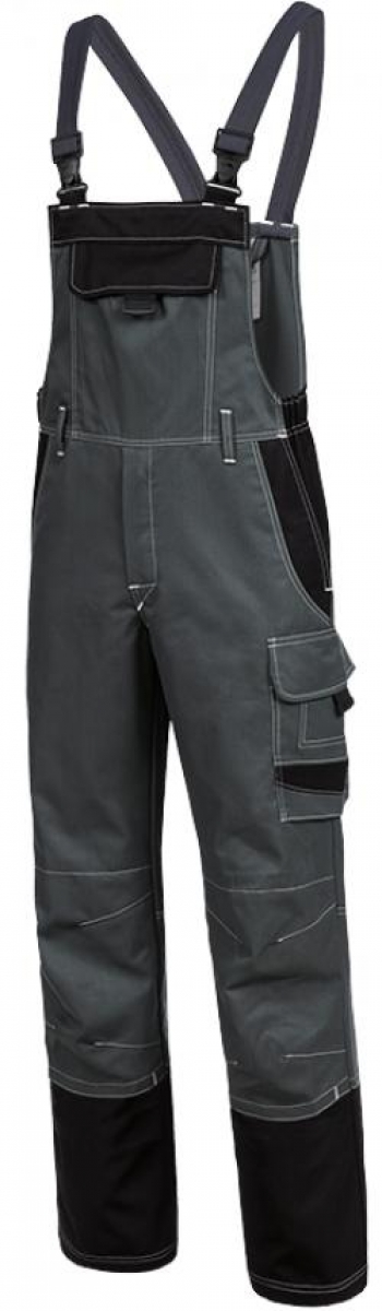 HB-Workwear, Arbeits-Latzhose, Strlichtbogenschutz-Latzhose, 100 g/m, grau/schwarz