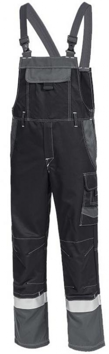 HB-Workwear, Arbeits-Latzhose, Strlichtbogenschutz-Latzhose, 275 g/m, schwarz/grau